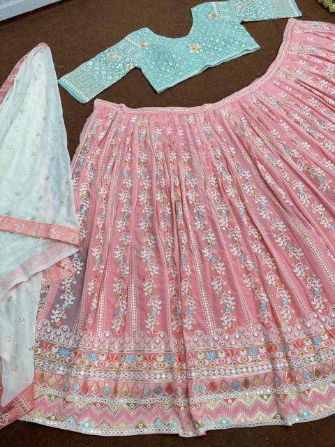 BRIDAL WEAR HEAVY EMBROIDERED MT 1008 GEORGEET Lehenga choli manufacturers in Pune